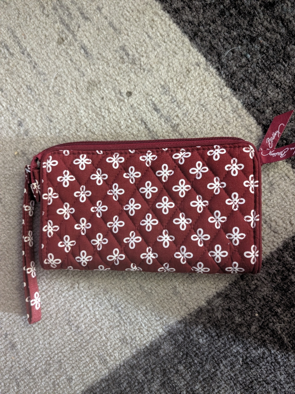 Vera Bradley Red Quilted Floral Wristlet Wallet